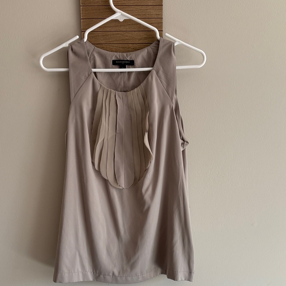 Banana Republic Taupe Sleeveless Blouse